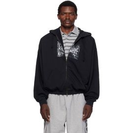 VETEMENTS VETEMENTS Black 'Explicit Language' Zip-Up Hoodie