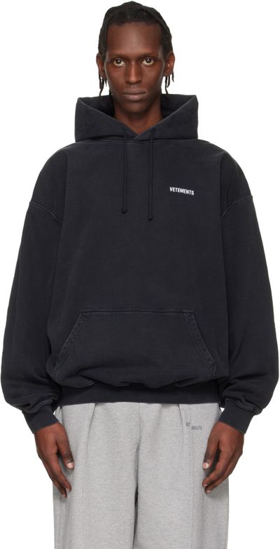 VETEMENTS VETEMENTS Black Iconic Logo Hoodie