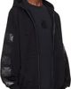 VETEMENTS VETEMENTS Black Leather Biker Cross Zip-Up Hoodie - 2