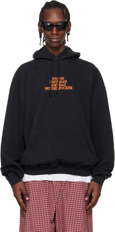 VETEMENTS VETEMENTS Black 'MF' Hoodie
