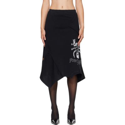 VETEMENTS VETEMENTS Black Motörhead Edition Upside-Down Midi Skirt
