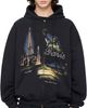 VETEMENTS VETEMENTS Black 'Paris' Tourist Zip-Up Hoodie - 1