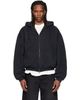 VETEMENTS VETEMENTS Black Puffed Zip Up Hoodie - 1