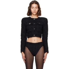 VETEMENTS VETEMENTS Black Round Shoulder Tweed Jacket