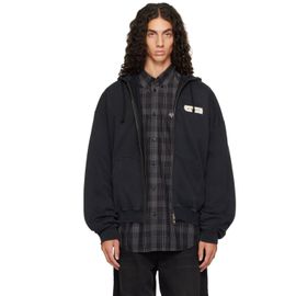 VETEMENTS VETEMENTS Black Scribbled Logo Zip-Up Hoodie