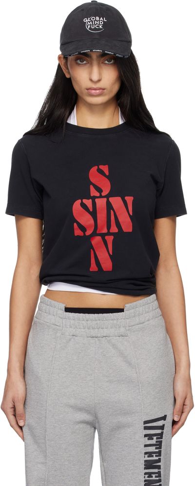 VETEMENTS VETEMENTS Black Sins Fitted T-shirt