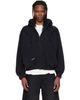 VETEMENTS VETEMENTS Black Upside-Down Zip Up Hoodie - 1
