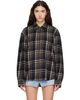 VETEMENTS VETEMENTS Black Zip-Up Biker Cross Logo Shirt - 1