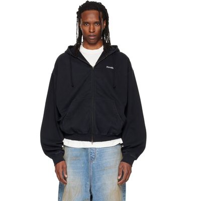 VETEMENTS VETEMENTS Black Zip Up 'Hoodie Definition' Hoodie