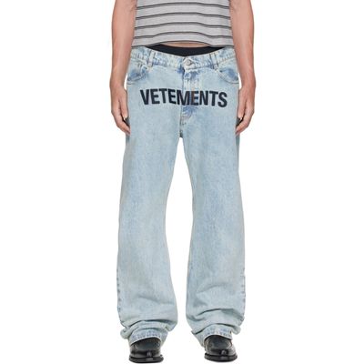 VETEMENTS VETEMENTS Blue Embroidered Logo Jeans