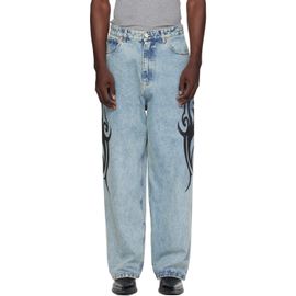 VETEMENTS VETEMENTS Blue Graffiti Baggy Jeans