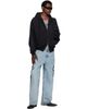 VETEMENTS VETEMENTS Blue Graffiti Baggy Jeans - 4