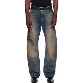 VETEMENTS VETEMENTS Blue Graffiti O-Leg Jeans