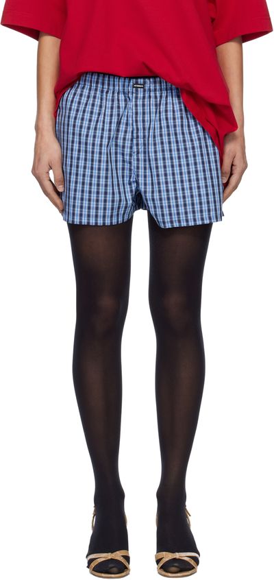 VETEMENTS VETEMENTS Blue Push-Up Shirting Shorts