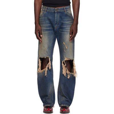VETEMENTS VETEMENTS Blue Ripped O-Leg Jeans