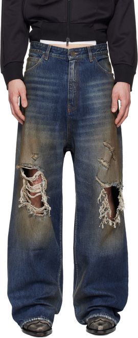 VETEMENTS VETEMENTS Blue Trashed Jeans