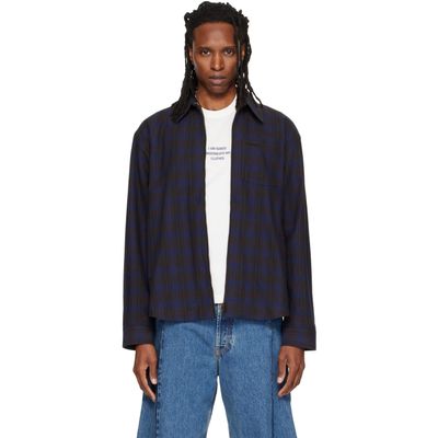 VETEMENTS VETEMENTS Blue Zip Up Flannel Shirt