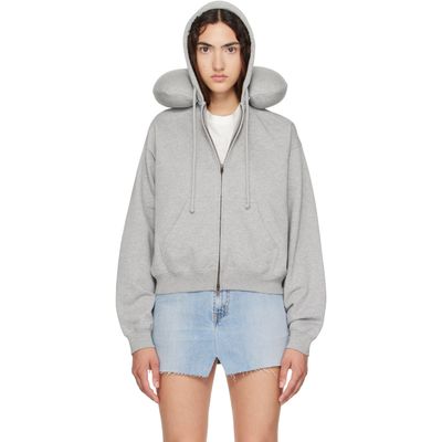 VETEMENTS VETEMENTS Gray Neck Pillow Fitted Zip Up Hoodie