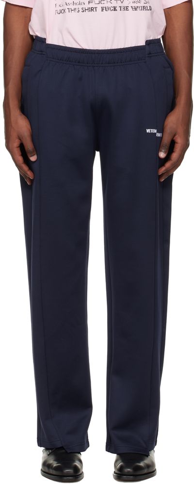 VETEMENTS VETEMENTS Navy Cut-Up Athletic Sweatpants
