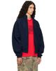 VETEMENTS VETEMENTS Navy Embroidered Metal Logo Fleece Jacket - 2