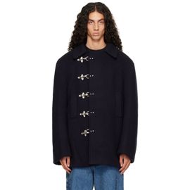 VETEMENTS VETEMENTS Navy Fireman Hooks Caban Jacket
