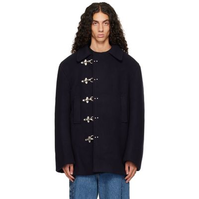 VETEMENTS VETEMENTS Navy Fireman Hooks Caban Jacket