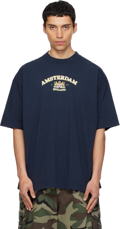 VETEMENTS VETEMENTS Navy Holland Tourist T-shirt