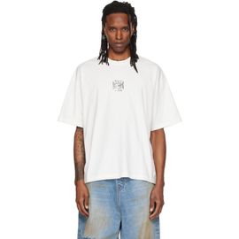 VETEMENTS VETEMENTS Off-White Biker Cross Logo Boxy T-shirt