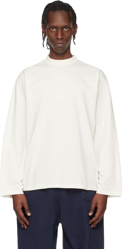 VETEMENTS VETEMENTS Off-White 'Paris' Embroidered Longsleeve T-shirt