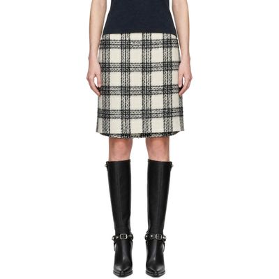 VETEMENTS VETEMENTS Off-White Tweed Decollage Midi Skirt