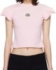 VETEMENTS VETEMENTS Pink Biker Cross Logo Front Sleeve T-shirt - 1