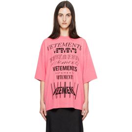 VETEMENTS VETEMENTS Pink Multilogo T-shirt