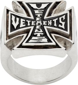 VETEMENTS VETEMENTS Triple Biker Cross Logo Ring