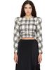 VETEMENTS VETEMENTS White & Black Round Shoulder Tweed Jacket - 1