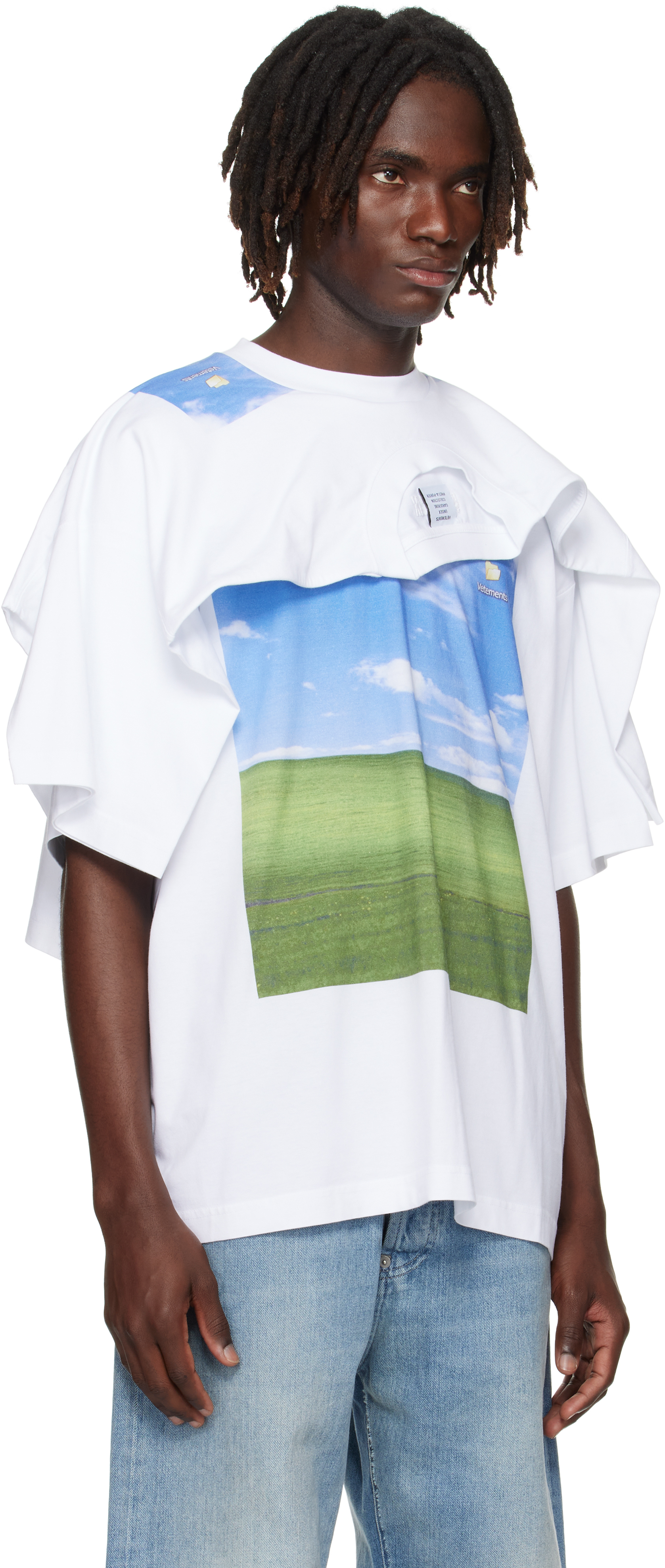 VETEMENTS - White Desktop Double Layered T-shirt
