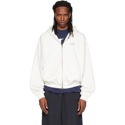 VETEMENTS VETEMENTS White Scribbled Logo Zip Up Hoodie