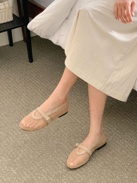 VETIANO Mesh Buckle Mary Jane Flats
