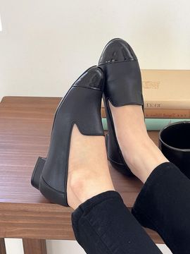 VETIANO Simple Round Two-Tone Loafers