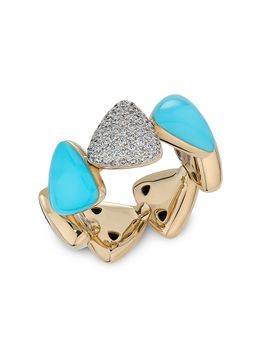 Vhernier Women's Freccia Endless 18K White Gold & Multi-Stone Ring
