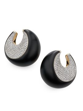 Vhernier Women's Pirouette 18K Yellow Gold, Jet & 2.15 TCW Diamond Clip-On Earrings
