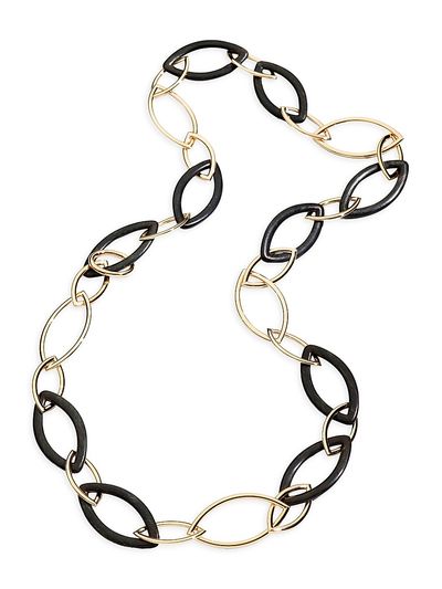 Vhernier Women's Pop 18K Rose Gold & Ebony Long Chain Necklace