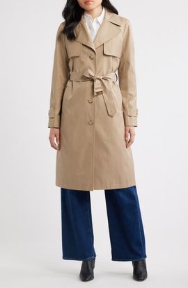 Via Spiga Via Spiga Back Button Cotton Blend Trench Coat