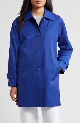 Via Spiga Via Spiga Balmacain Water Repellent Cotton Blend Coat