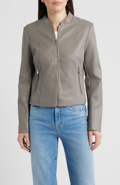Via Spiga Via Spiga Front Zip Faux Leather Jacket
