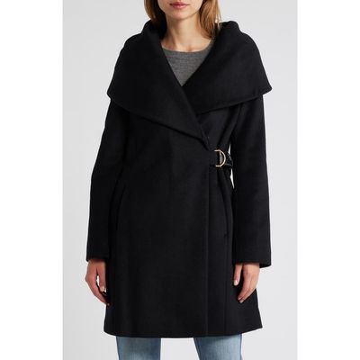 Via Spiga Via Spiga Hooded Wool Blend Belted Coat