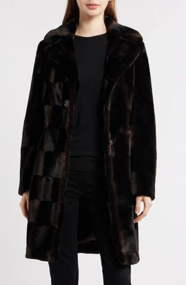 Via Spiga Via Spiga Reefer Faux Fur Longline Coat
