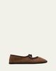 Vibi Venezia Brigitte Wool-Blend Herringbone Mary Jane Flats - 1