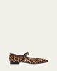 Vibi Venezia Leopard-Print Silk Mary Jane Ballerina Flats - 1