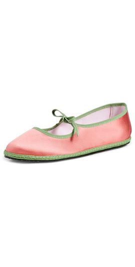 ViBi VENEZiA ViBi VENEZiA Brigitte Silk Mary Jane Flats Salmone