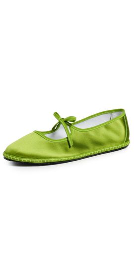 ViBi VENEZiA ViBi VENEZiA Brigitte Silk Mary Janes Flats Pisello